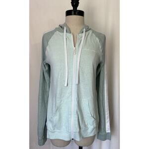 Under Armour Fitted Cardigan Hooded Sweatshirt Cotton Blend Green Womens M